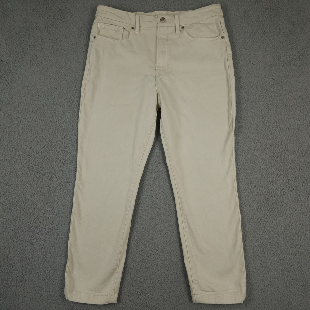 Good American Jeans Womens 14 32 Cream Bone Good Classic High Rise Waist Stretch - Picture 1 of 13